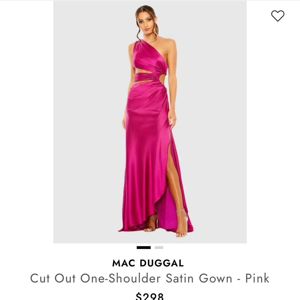 Mac Duggal Fuchsia Satin Cut-Out Gown